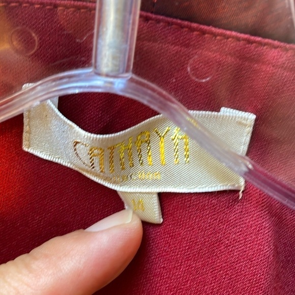 NWT. Cathaya 14 Burgundy Satin Jacket. - Picture 3 of 13